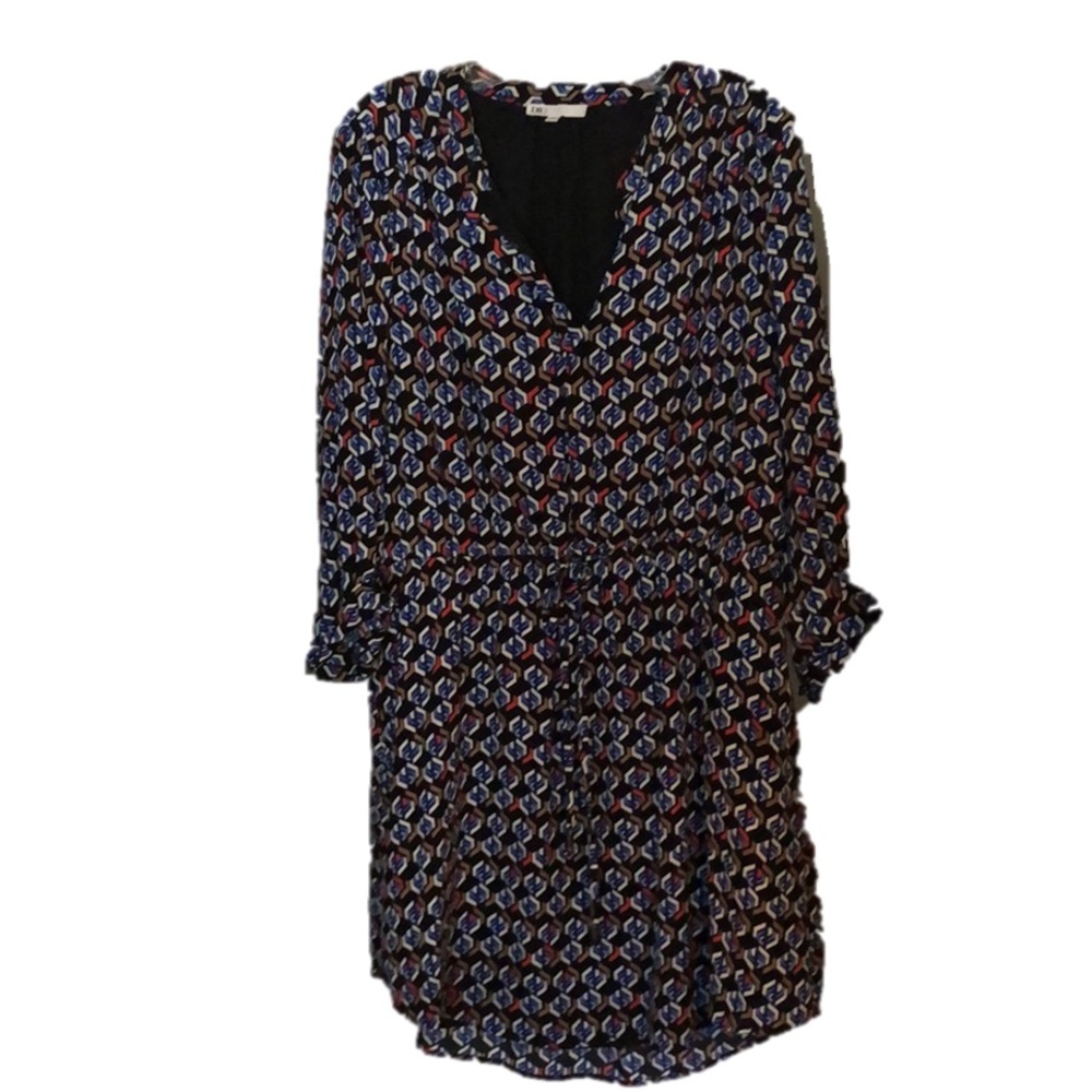 Patterned Long Sleeve Dress